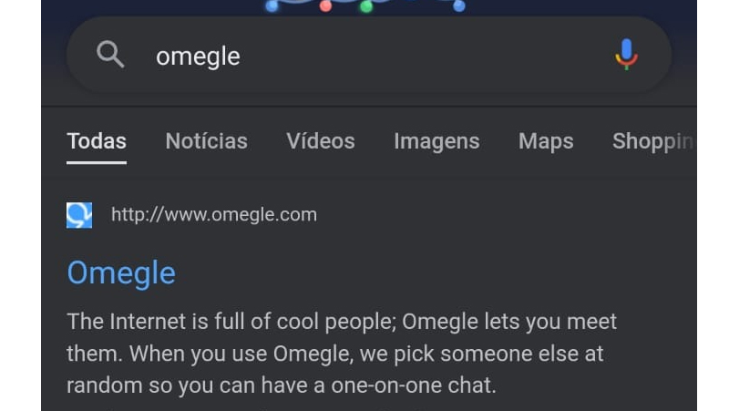 La primera opción es el sitio web oficial de Omegle.