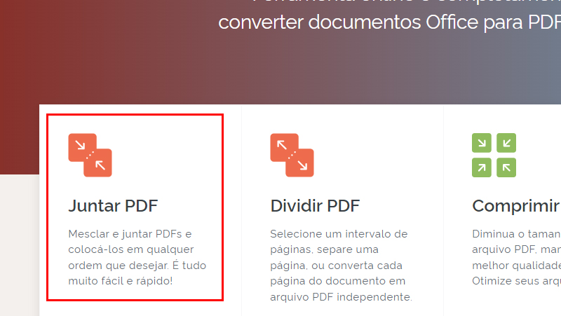 Haga clic en adjuntar PDF en la página de inicio