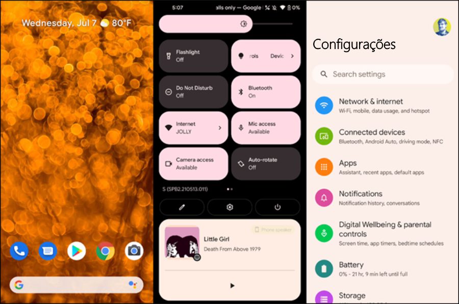 Imagen que muestra el cambio de fondo de pantalla en Android 12