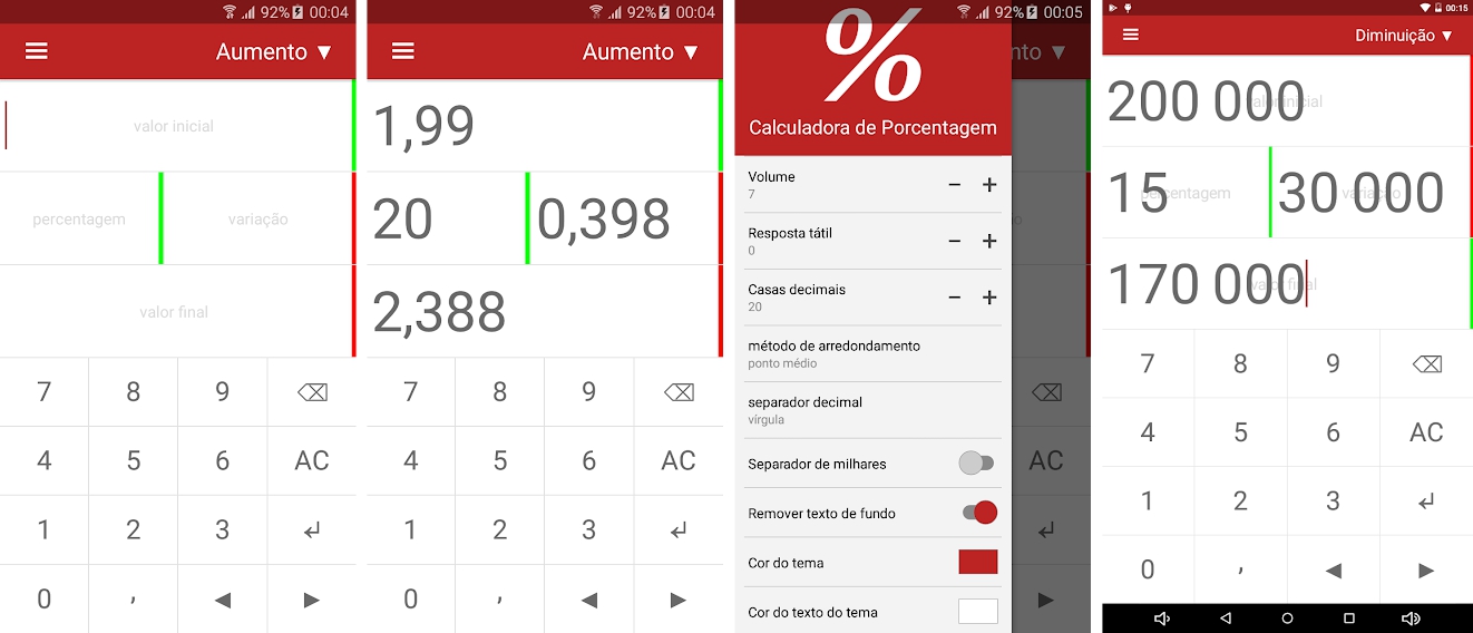 Capturas de pantalla de la aplicación Calculadora de porcentaje Phillip Stephens - Aplicaciones de calculadora de porcentaje