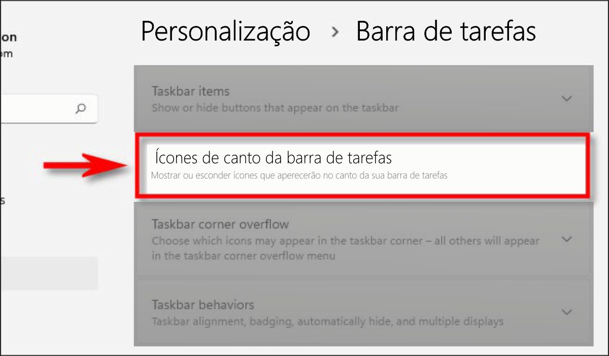 Imagen que muestra la personalización de la barra de tareas de Windows 11