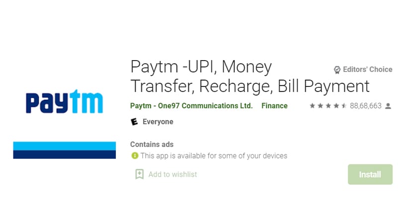 la aplicación de pagos paytm también realiza la lectura del código qr