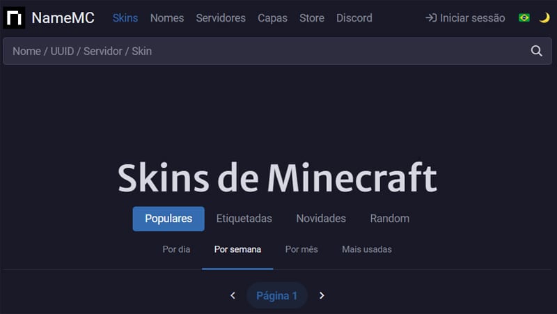 el sitio de namemc es un sitio experto en skins de minecraft