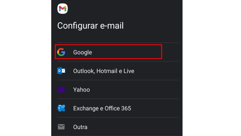 primer paso para crear gmail desde el móvil